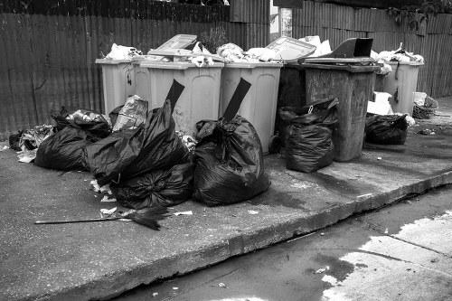 Recycling bins for different waste types