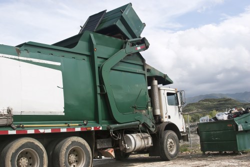Professional waste management team at work