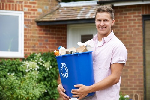 Recycling bins and waste segregation in a North West London community